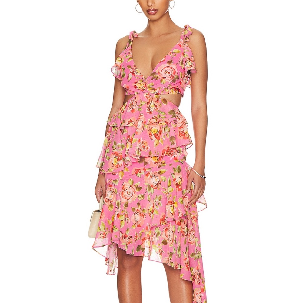 MAJORELLE Paloma Gown in Pink Sangria Sunset size S